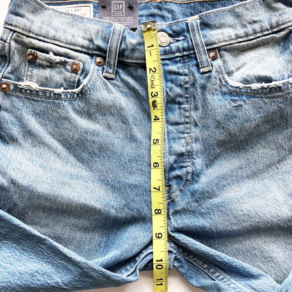 GAP Jeans Womens 24 Petite NWT Cheeky Straight Leg Medium Indigo Denim - Picture 10 of 10